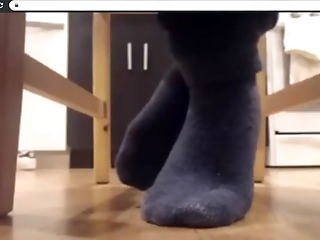 Girl On Touching Socks